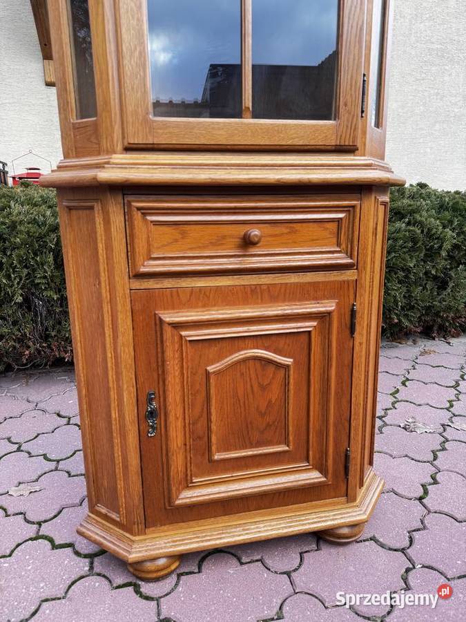 Witryna stylowa dębowa narożna kredens regał Garwolin
