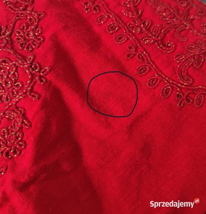 Czerwony komplet Salwar Kurti 2XL 3XL Haft zachodniopomorskie Szczecin