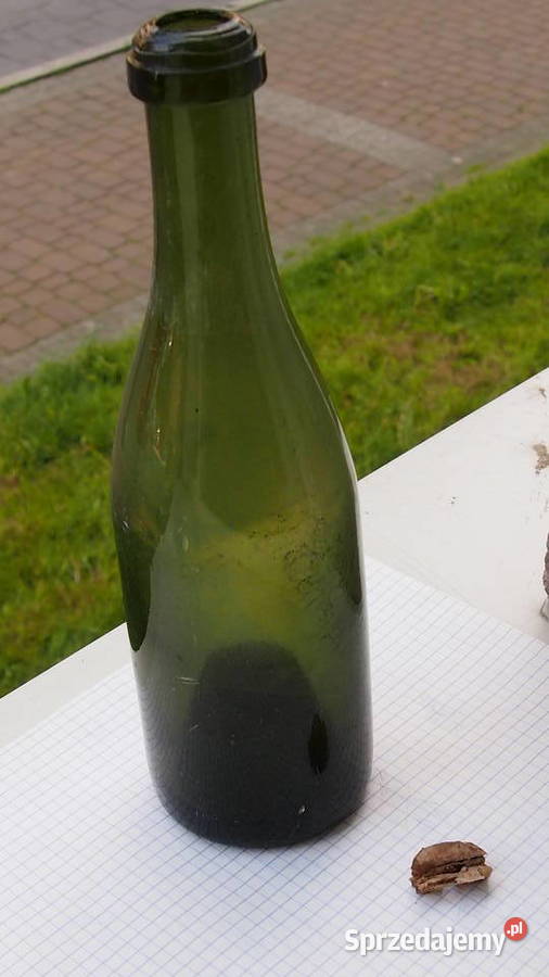 Butelka winie ze szkła zielonego niemiecka śląskie Tychy
