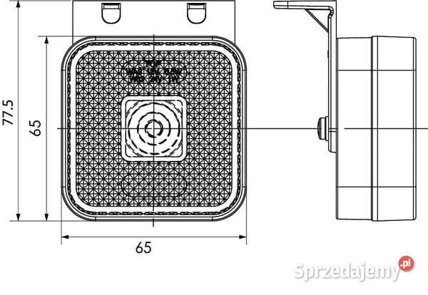 Lampa obrysowa LED kwadratowa 1224V z przewodem Oświetlenie Kamionna