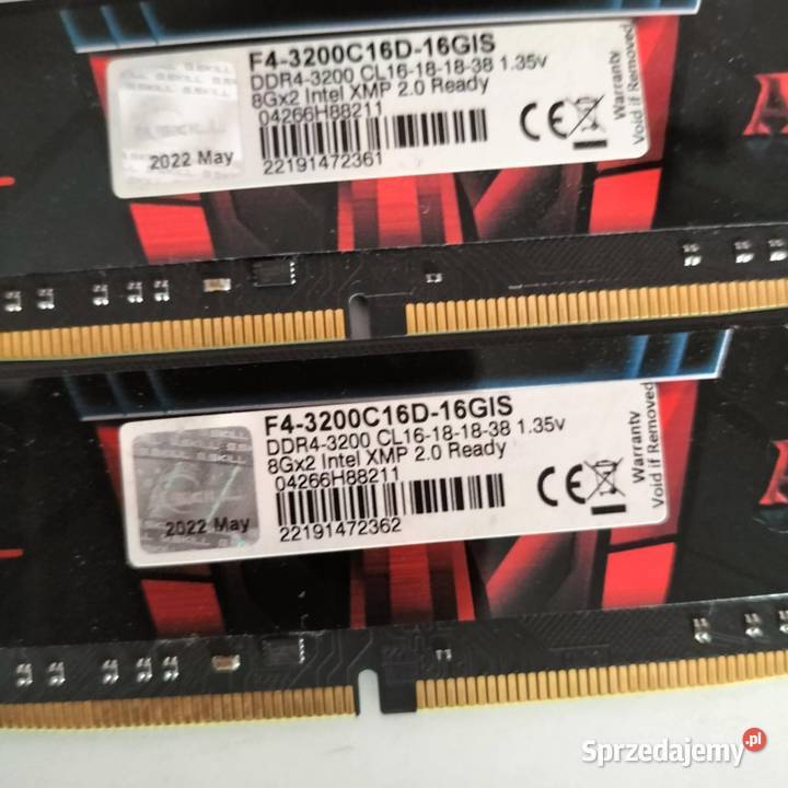 Pamięć RAM F4 3200C 16D 16GIS 2 sztuki