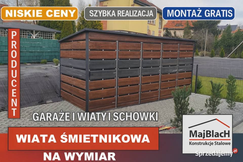 Wiata Śmietnikowa 4x1 WIATKA Schowek Altana samodzielny Garaże i miejsca postojowe podkarpackie Ustrzyki Dolne