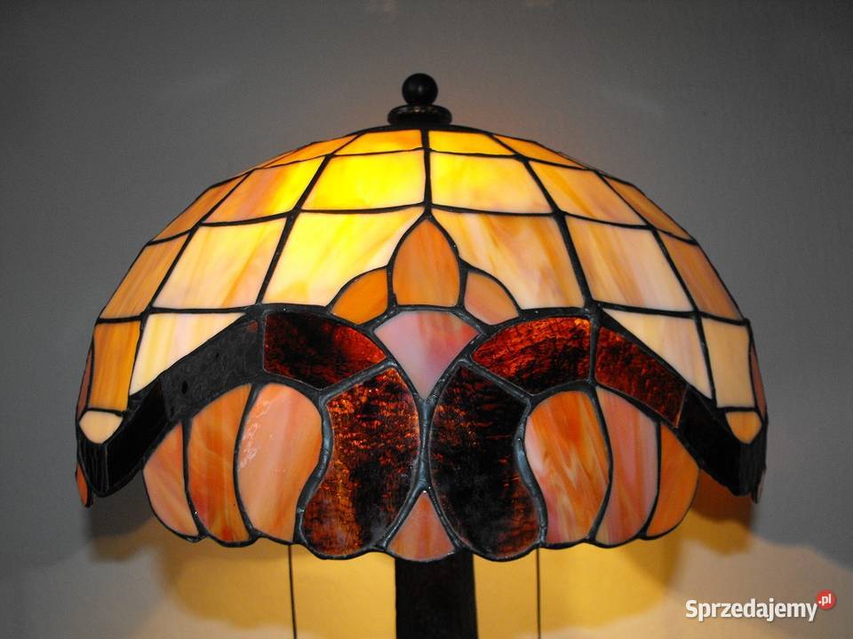 Oryginalna lampa z witrażem na stolik komodę Skierniewice