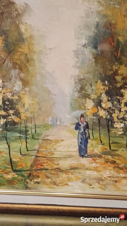 Park jesienią Obraz olejny na płótnie Warszawa