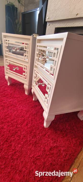 Szafka nocna nakastlikbiała ornament Glamour Nowy Sącz