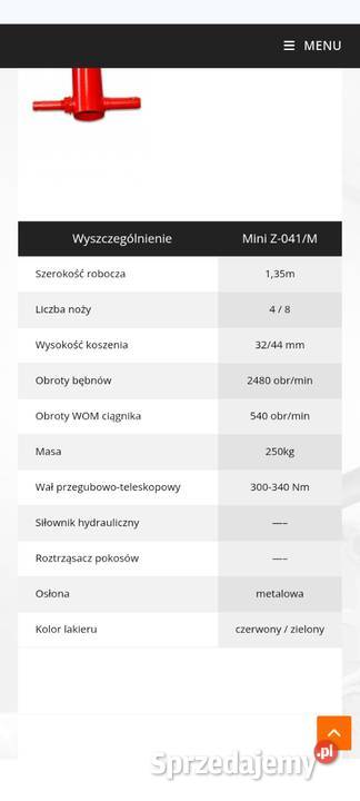 Kosiarka do Kubota Iseki Yanmar Ursus C330 Zakliczyn