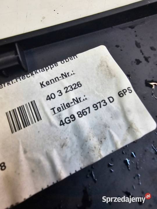 TAPICERKA KLAPY TYŁ AUDI A6 C7 AVANT 4G9867973D osobowe Przystajń