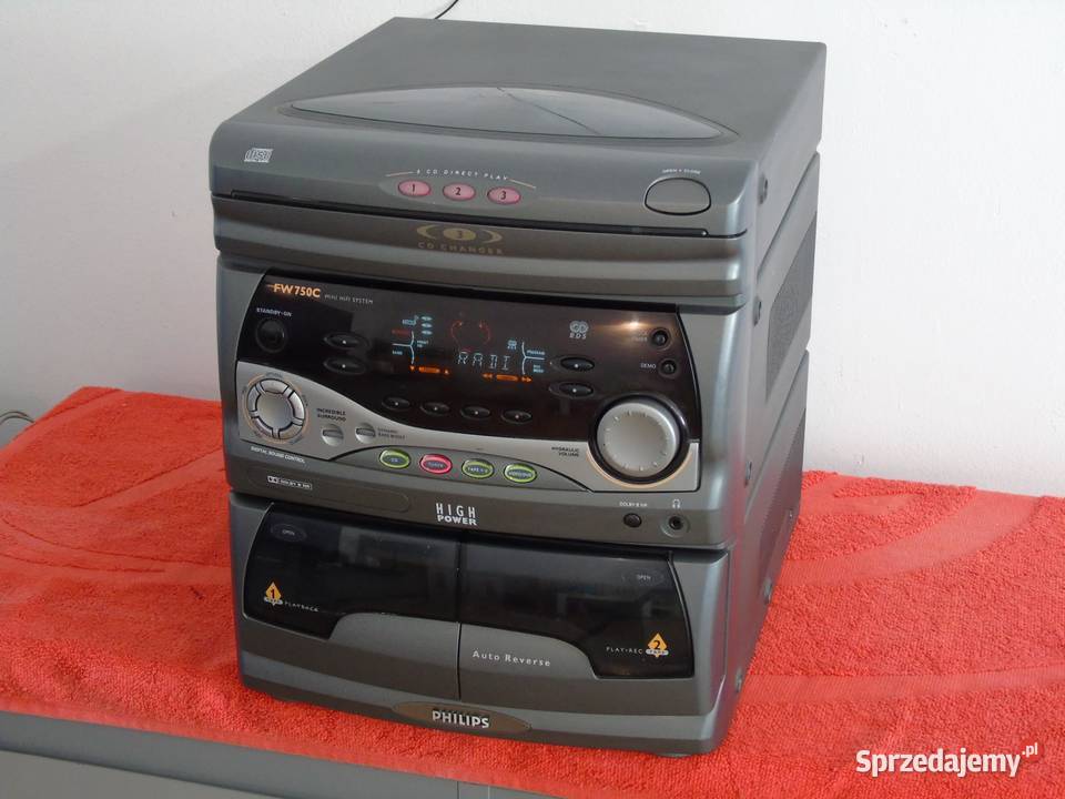 Wieża Philips FW750C AUX RDS magnetofony WYSYŁKA Wieże i miniwieże Jasło