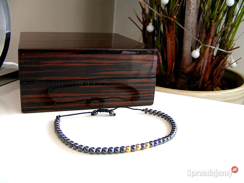 Bransoletka Wojownika 18k złoto hematyt stalowy Zgierz