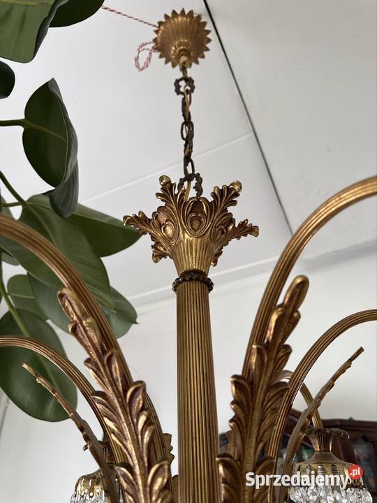 Solidny mosiężny żyrandol lampa Długopole Dolne