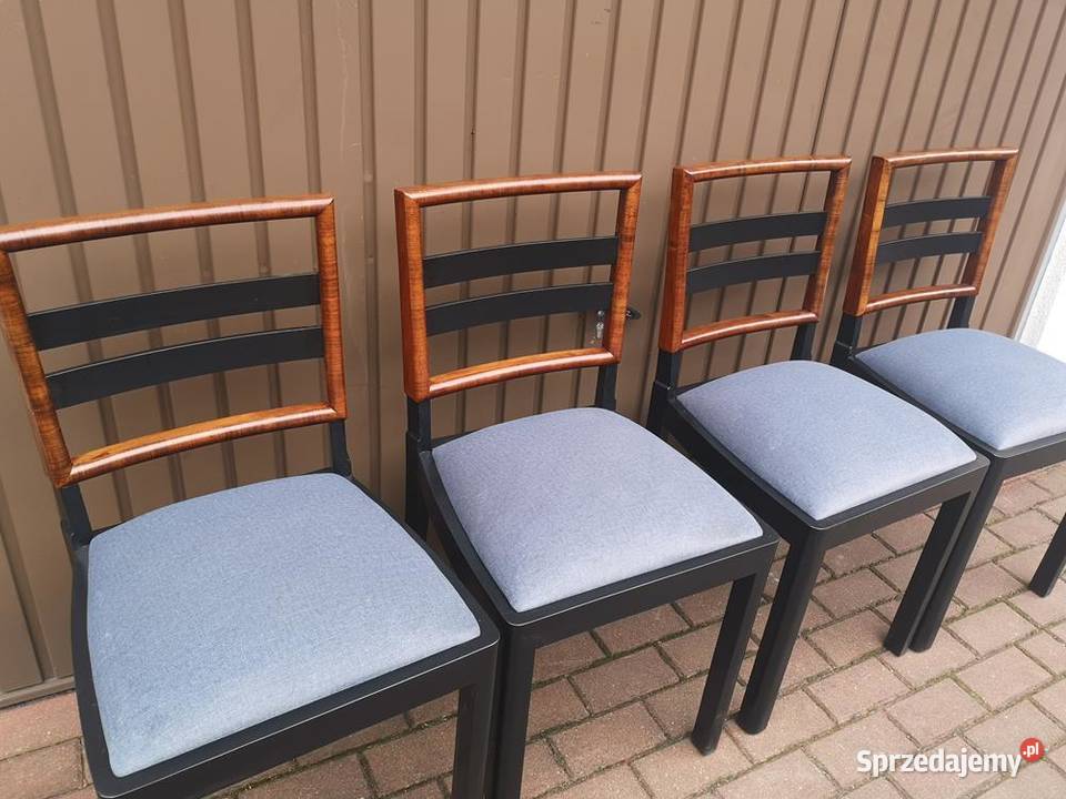 Krzesła ARTDECO Orzech Stare Antyk Komplet 4 Swarzędz