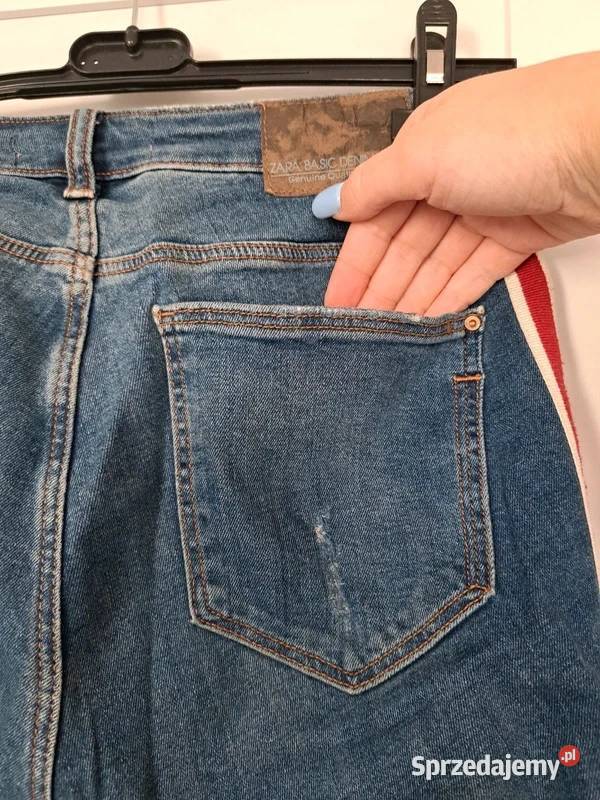 Jeansy Zara z lampasem unikalny styl 36 pomorskie Trąbki Wielkie
