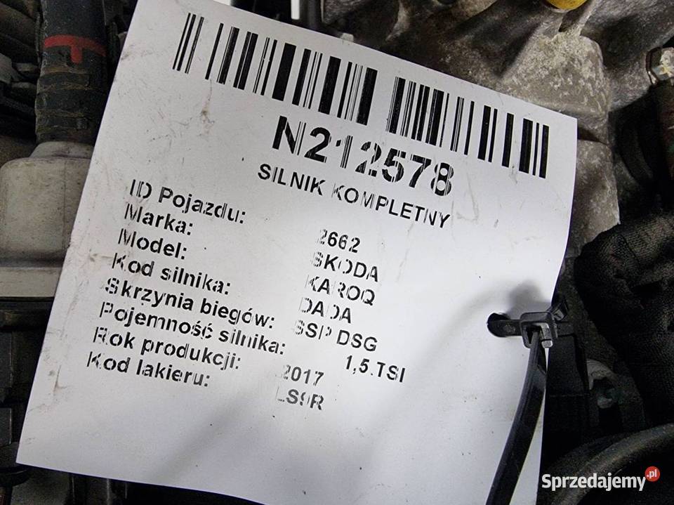 SILNIK KOMPLETNY SKODA KAROQ DADA DAD 14 TSI Lipno