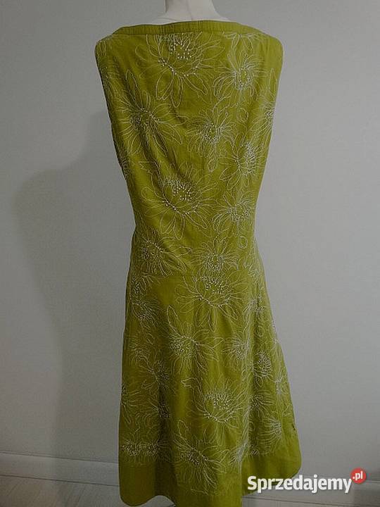 Sukienka Laura Ashley Limonkowa Zdobiona Haftem kolorowy podlaskie Łomża