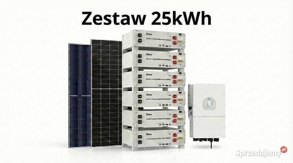 Zestaw budżetowy 25kWh HV panele inwerter 3 fazy