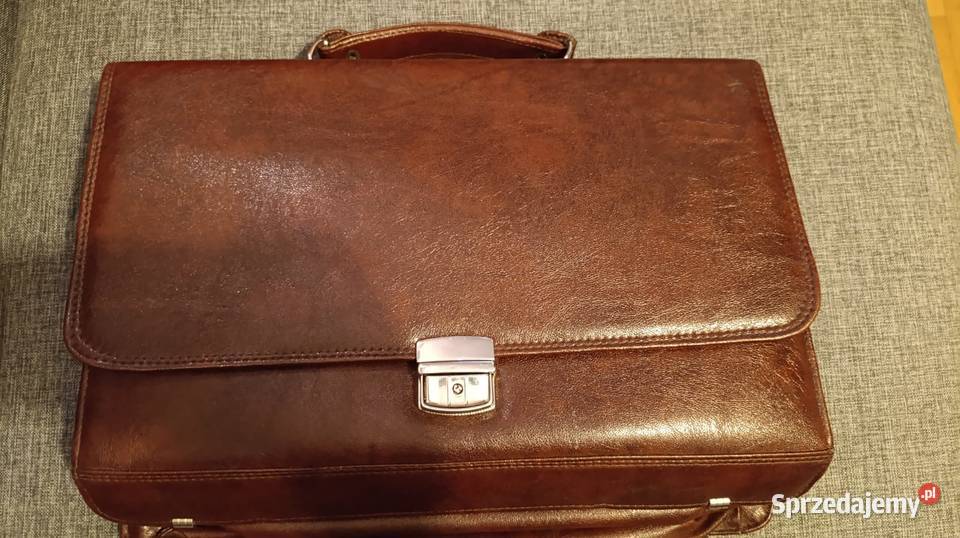 Brązowa aktówka skórzana męska Warszawa