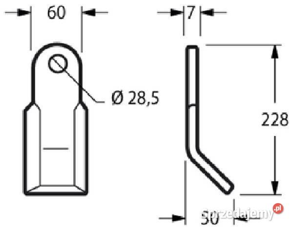 Nóż bijaka 60x228 mm Cabe CK1500 Kamionna