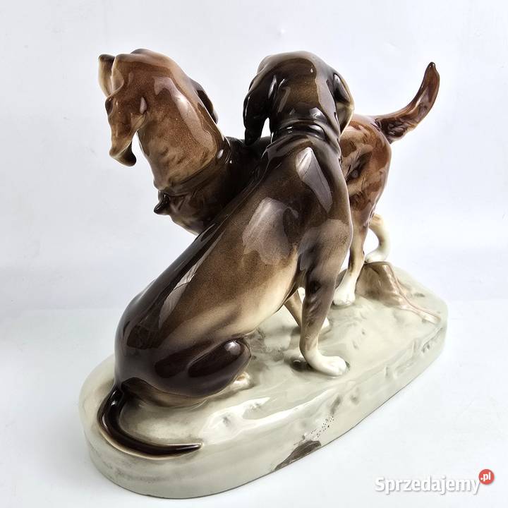 Podwójna figurka psy myśliwskie Royal Dux Bronisze