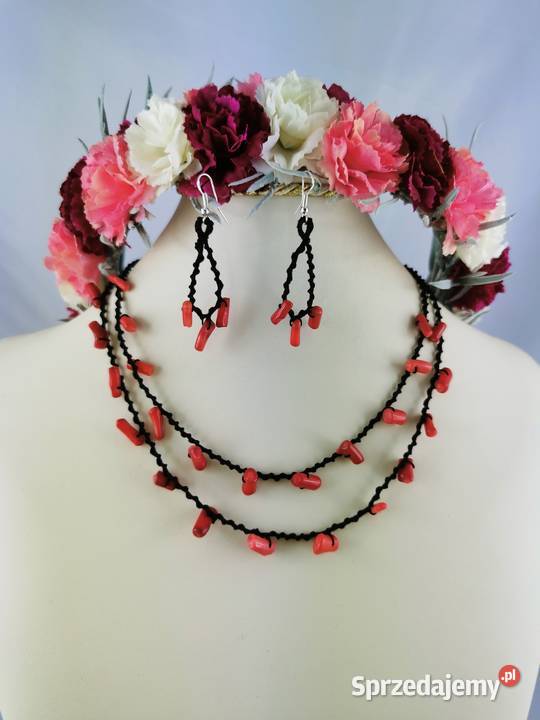 Biżuteria frywolitkowa Wiśniowa