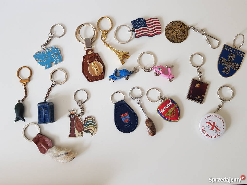 Kolekcja breloki USA Wielka Brytania Włochy Warszawa