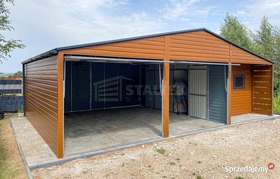 Garaż blaszany 5x9m wnęka 2x brama drzwi okno Włocławek