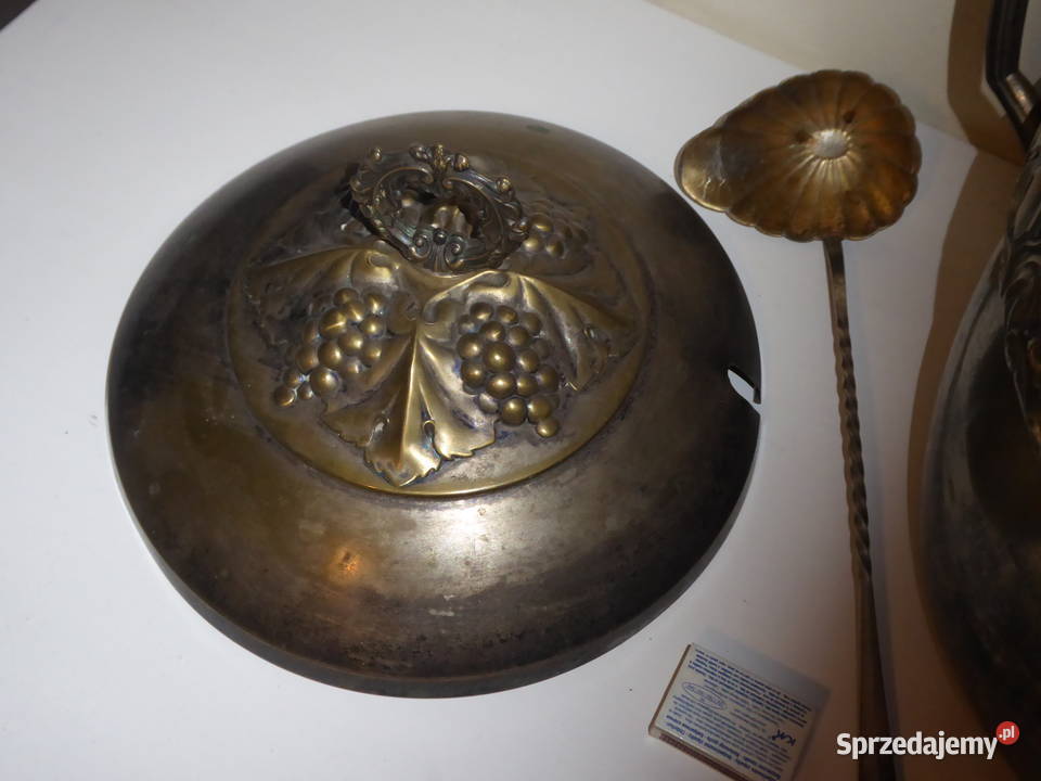 Antyczna PONCZARKA z brązu Secesja z Chochlą i