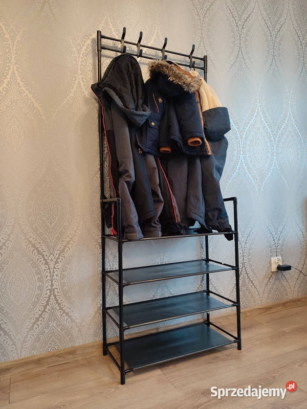 Nowy czarny wieszak z regałem na buty Kraków