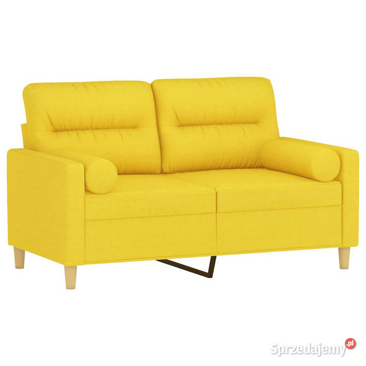 2osobowa sofa z poduszkami jasnożółta 120 Sofy i kanapy