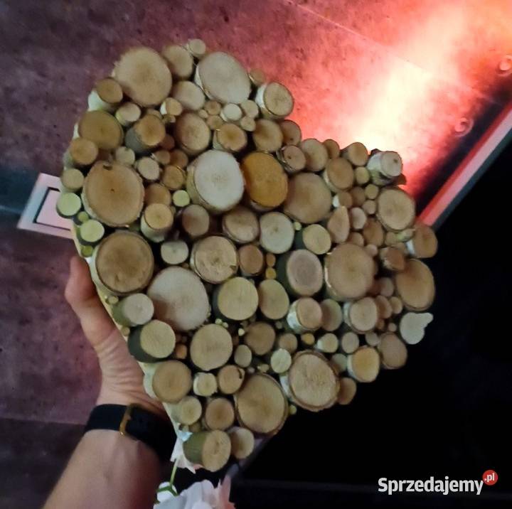 Serce z drewna Walentynki Handmade Rękodzieło Zabrze