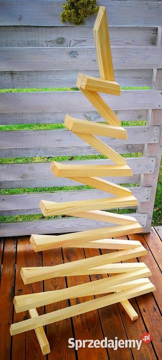 Świąteczna choinka drewniana dekoracja ozdoba Radków