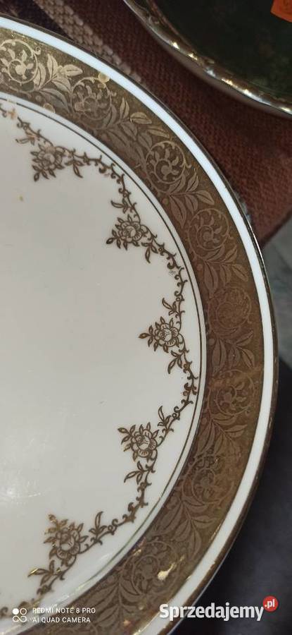 Patera Miseczka paterka ecru ze złotem Syg Gdańsk