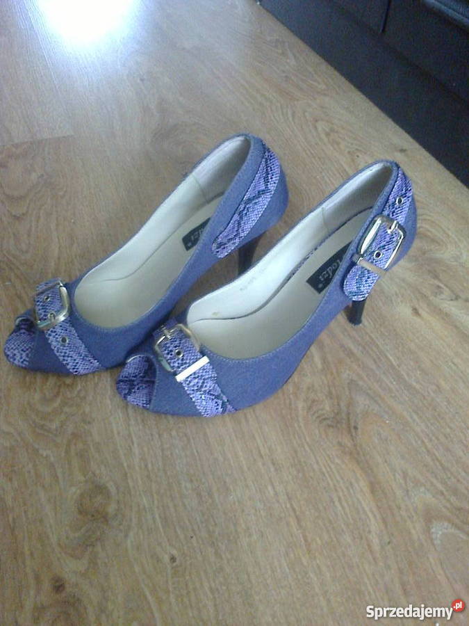 Szpileczki Jeansowe Półbuty