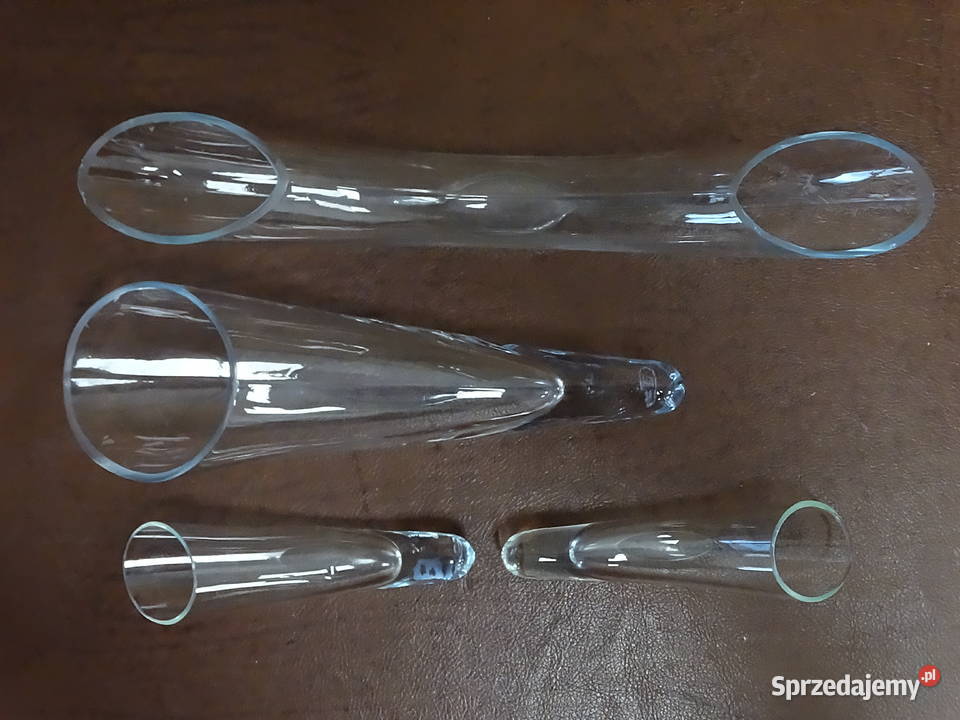 Szklane wazony rogi obfitości komplet 4 vintage Wazony Biłgoraj