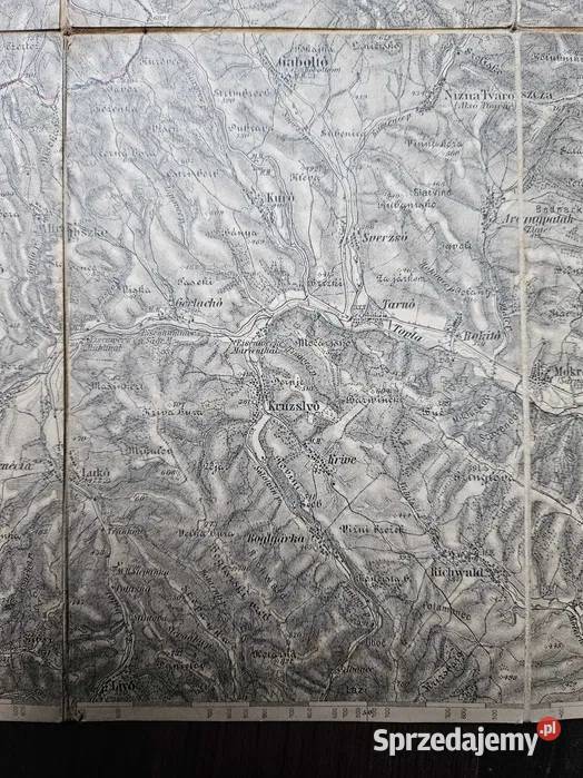Przedwojenna mapa BartfeldMuszyna 175000 Olsztyn