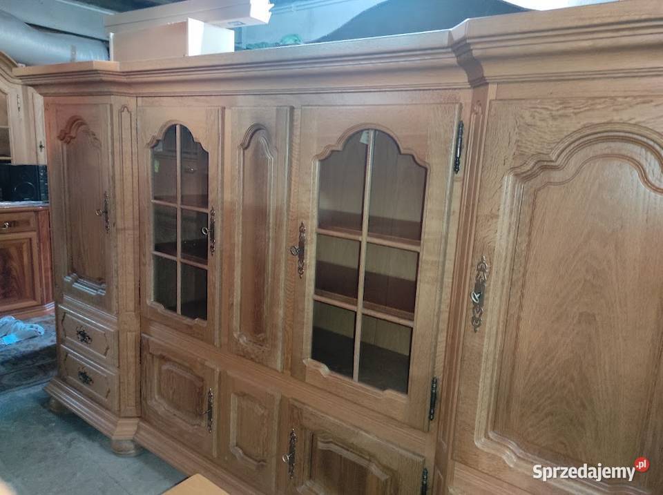 Piękny niepowtar kredens dębowy witryna bufet Sypniewo