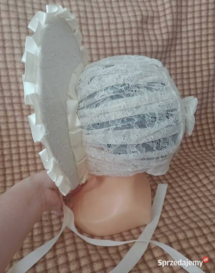 Bonnet wiktoriański koronkowy lolita Sokolniki-Las