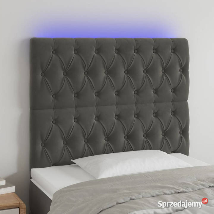 Zagłówek do łóżka z LED ciemnoszary 100x7x118128 Warszawa