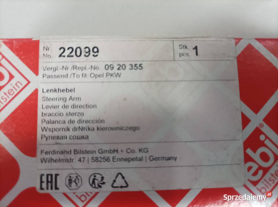 WSPORNIK DRĄŻKA KIEROWNICZEGO OPEL OMEGA B C osobowe kujawsko-pomorskie Toruń