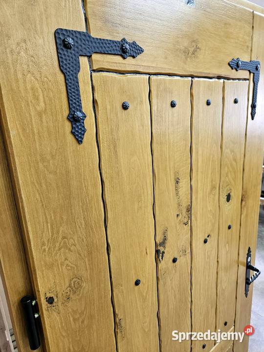 Drzwi DŁUGOSZ drewniane zewnętrzne jodełka Katowice