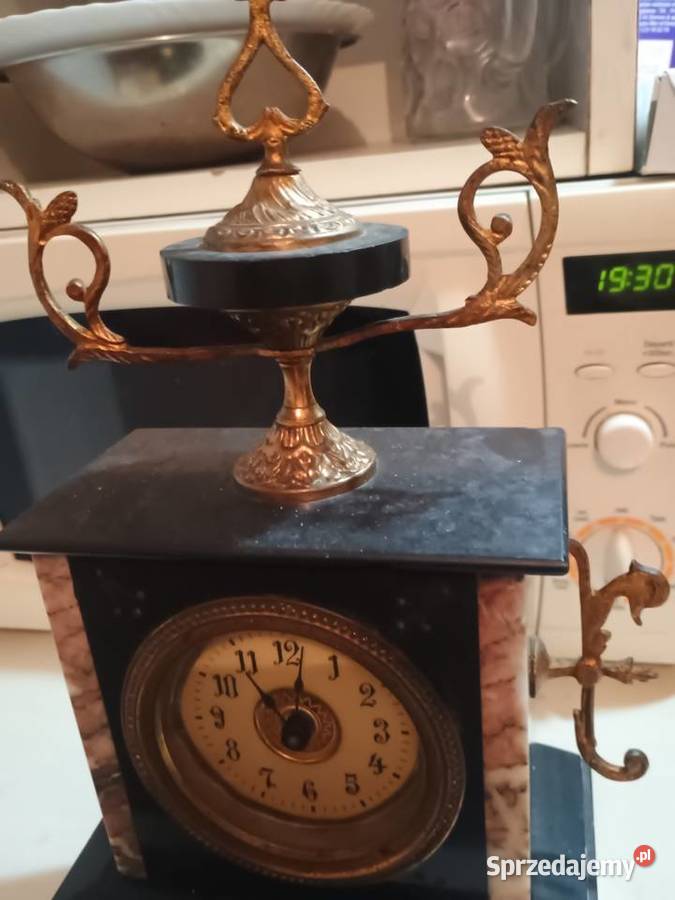 Kominkowy zegar marmurowy francuski