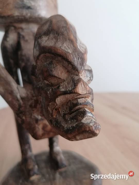 świecznik rzeźba z drewna vintage Łódź