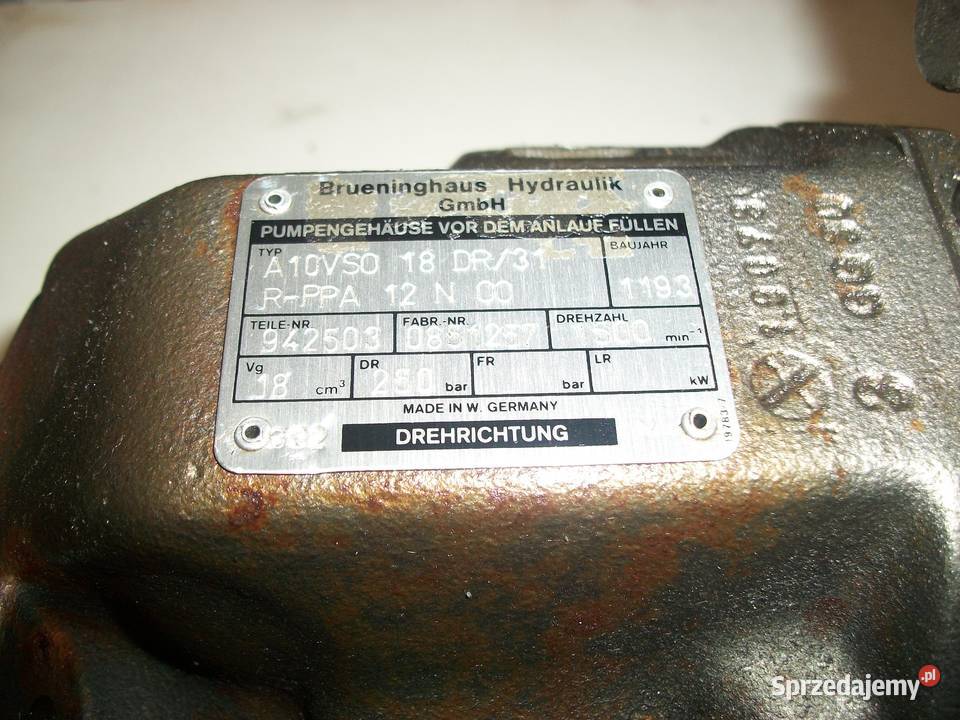 Pompa A10VSO18DR 31R PPA12N00 dostępność na małopolskie Olkusz sprzedam
