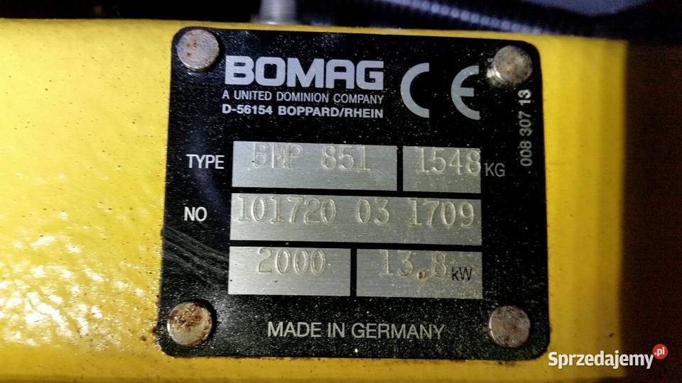 Walec BOMAG BMP 851 do terenu grząskiego Produkcja Biznes i Przemysł