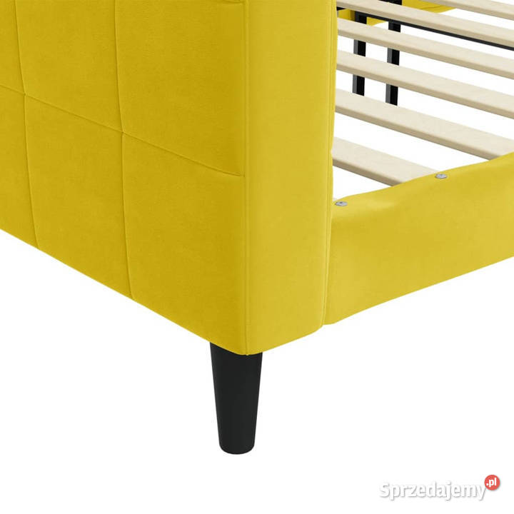 Sofa z funkcją spania żółta obita aksamitem 100cm Warszawa