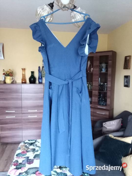 Sukienka pin UP kieszenie paski bawełna Łódź sprzedam