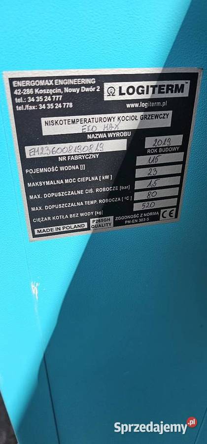 Kocioł grzewczy piec CO z podajnikiem Logiterm Lubliniec sprzedam