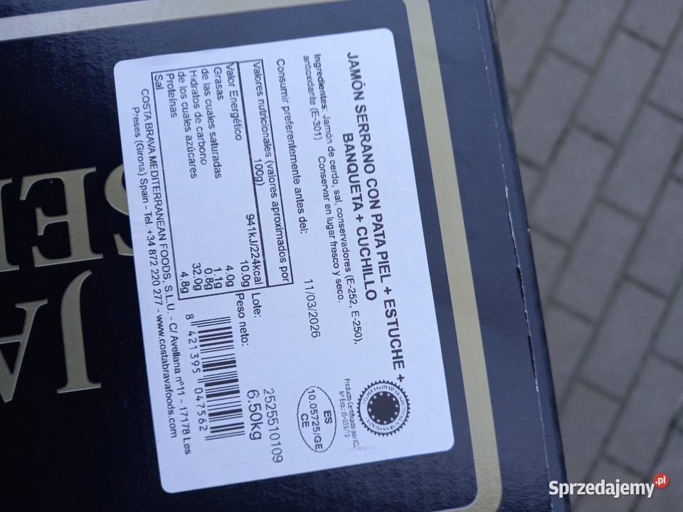 Szynka Jamónhamon Hiszpania Białystok sprzedam