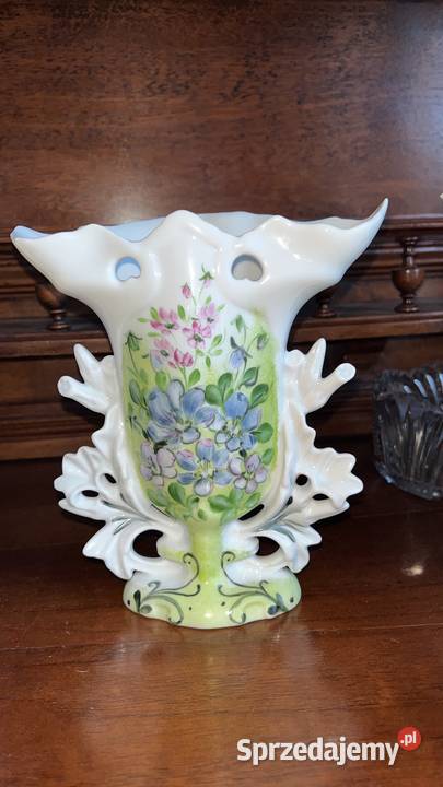 Antyczny austrowęgierski wazon z białej Porcelana i szkło Gdańsk