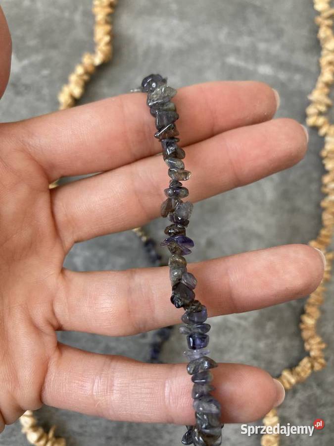 Nowy podwójny naszyjnik vintage kamienie Nisko