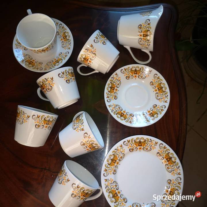 Filiżanka z talerzykiem deserowym Queen Anne pomorskie